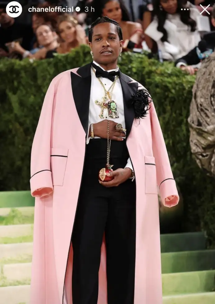 A$ap Rocky in Chanel (Instagram @chanelofficial)