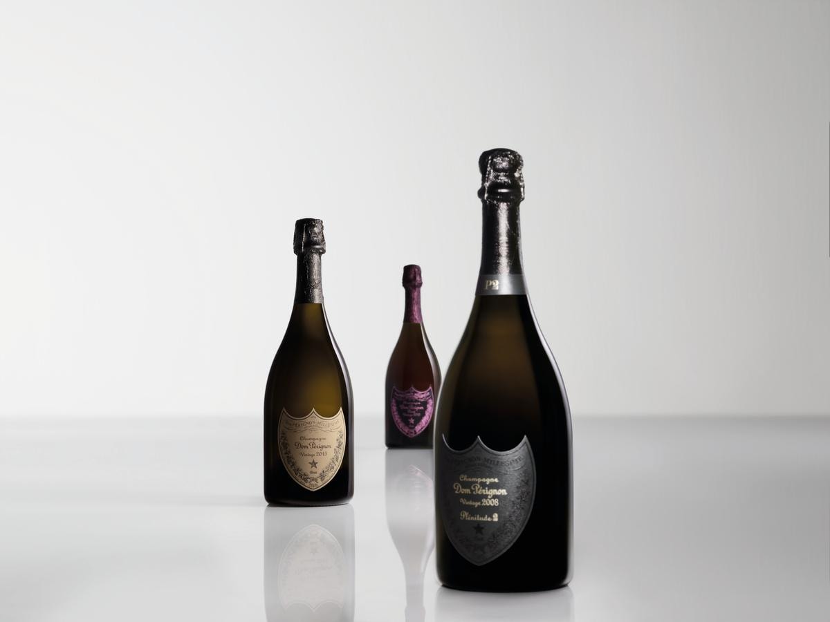 Dom Pérignon Vintage 2017, Dom Pérignon Vintage 2008 - Plénitude 2 e Dom Pérignon Rosé Vintage 2010.