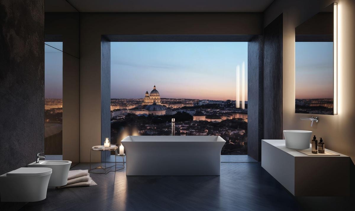 Arredi e sanitari della collezione La dolce vita di Ideal standard (courtesy Villeroy & Boch)