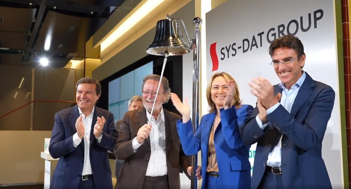 Il team di Sys-dat il giorno dell'ipo nel 2024