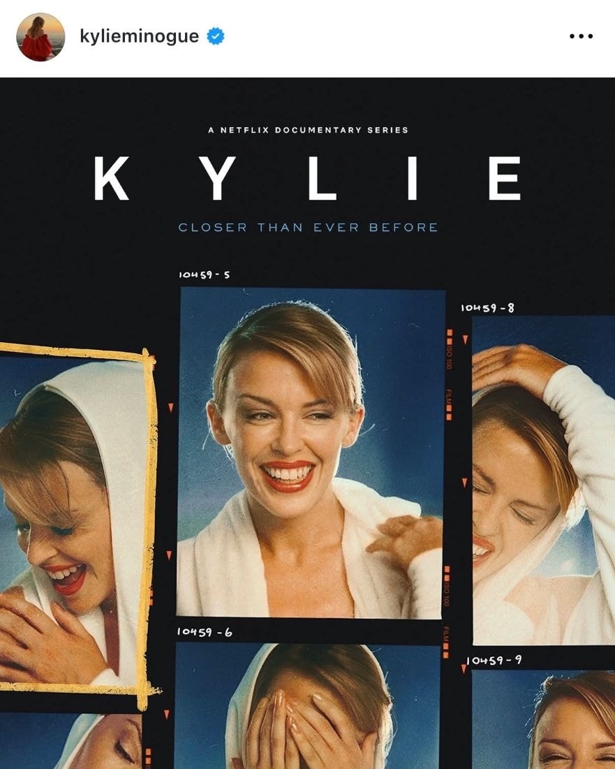 Un'immagine della locandina del film Kylie di Netflix (ph Instagram @kylieminogue)