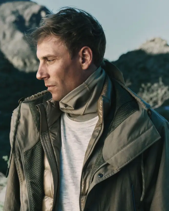 Richard Permin nella campagna spring-summer 2026 di Moncler Grenoble (courtesy Moncler)