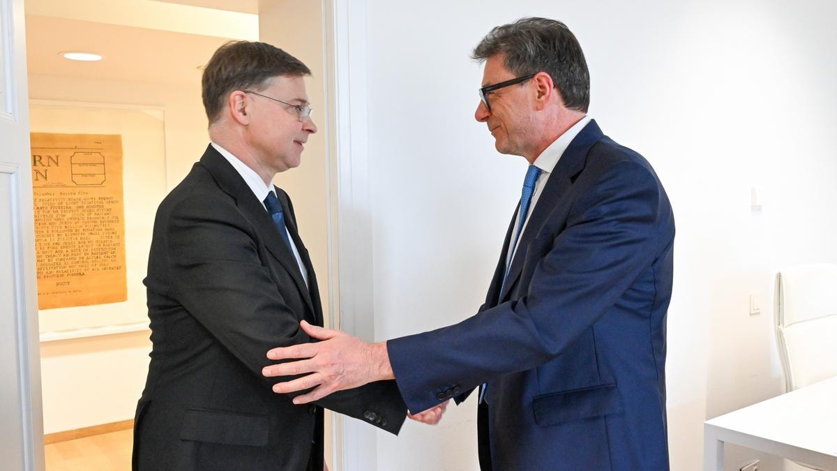 Valdis Dombrovskis e Giancarlo Giorgetti