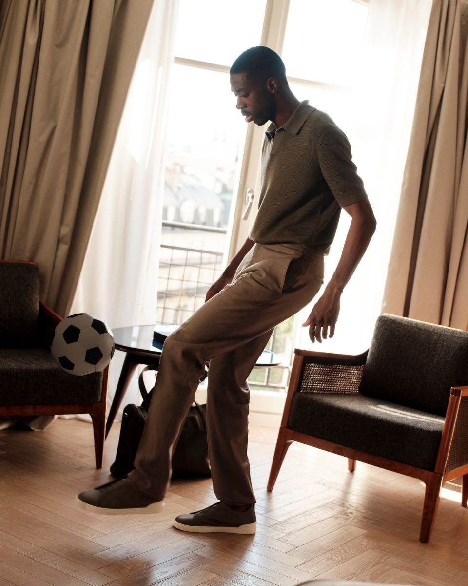 Ousmane Dembélé (ph Pierre Mouton, courtesy Zegna)