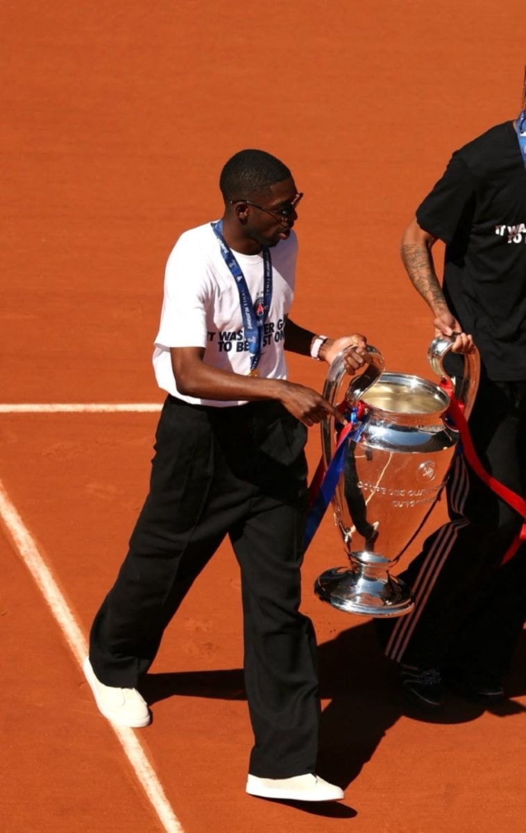 Ousmane Dembélé in total look Zegna al Roland Garros (courtesy Zegna)