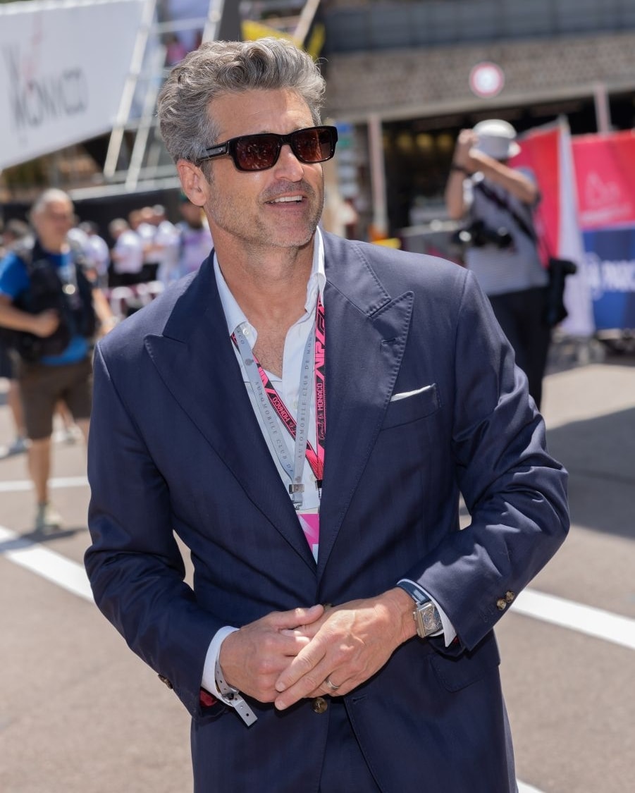 Patrick Dempsey in Brunello Cucinelli al Gran Premio di Formula 1 di Monaco (courtesy Brunello Cucinelli)