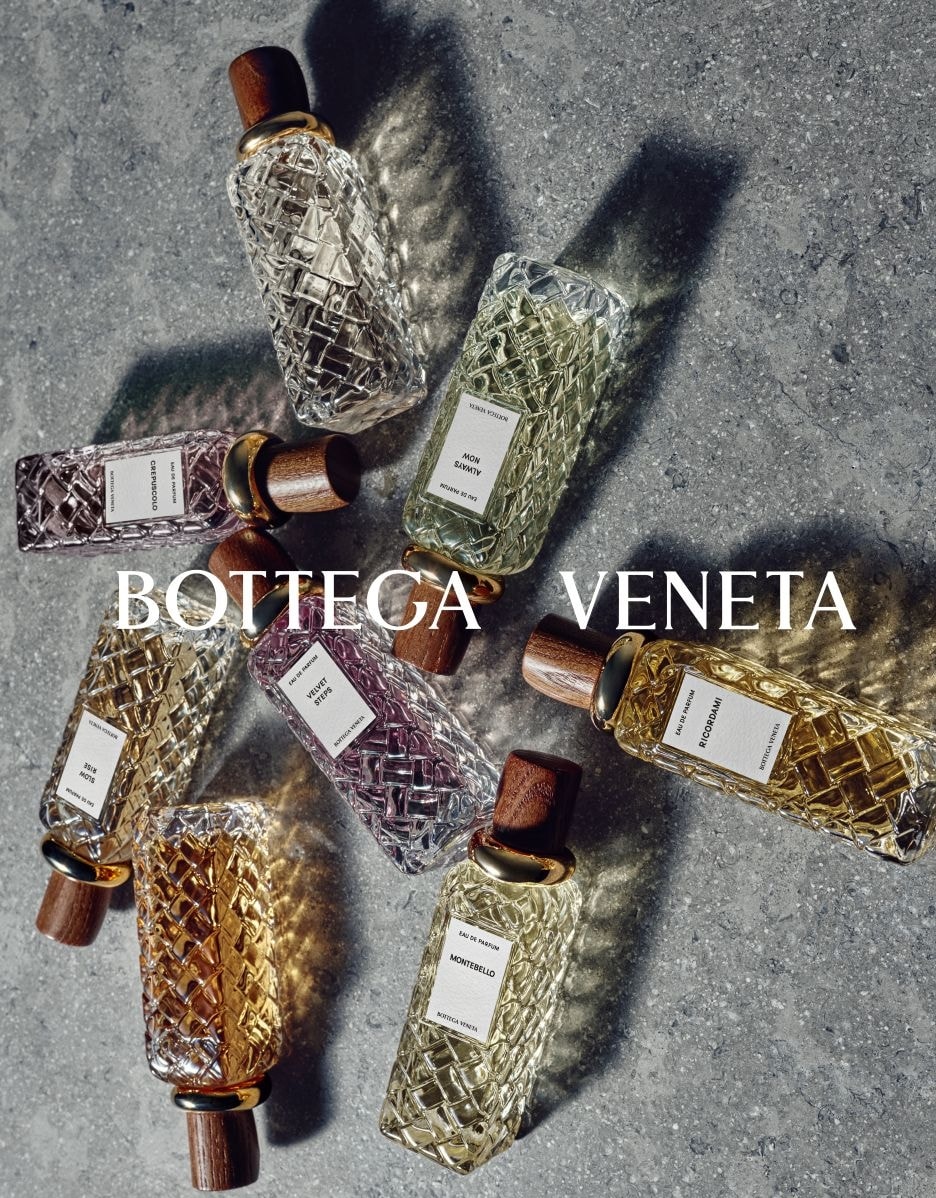 La collezione di fragranze Alta di Bottega Veneta (courtesy Bottega Veneta)