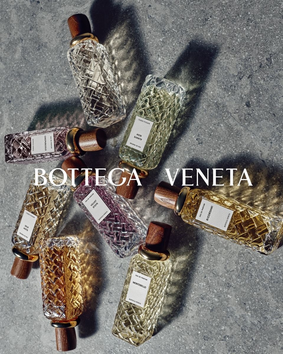 La collezione di fragranze Alta di Bottega Veneta (courtesy Bottega Veneta)