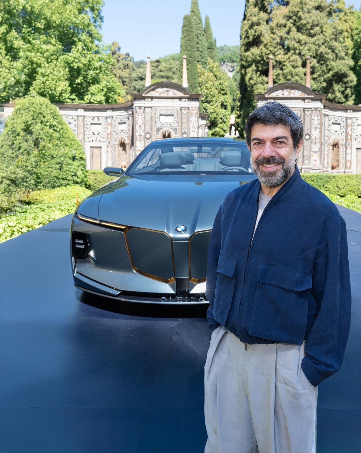 Pierfrancesco Favino al Concorso di Eleganza Villa d’Este con la concept Vision Bmw Alpina.