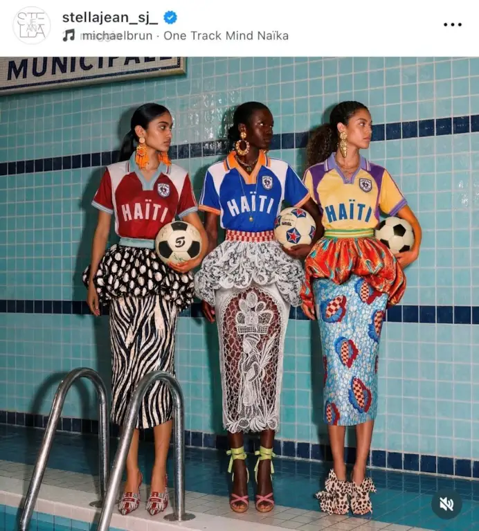 Un'immagine della collezione di Stella Jean per i Mondiali 2026 (ph Instagram, @stellajean)