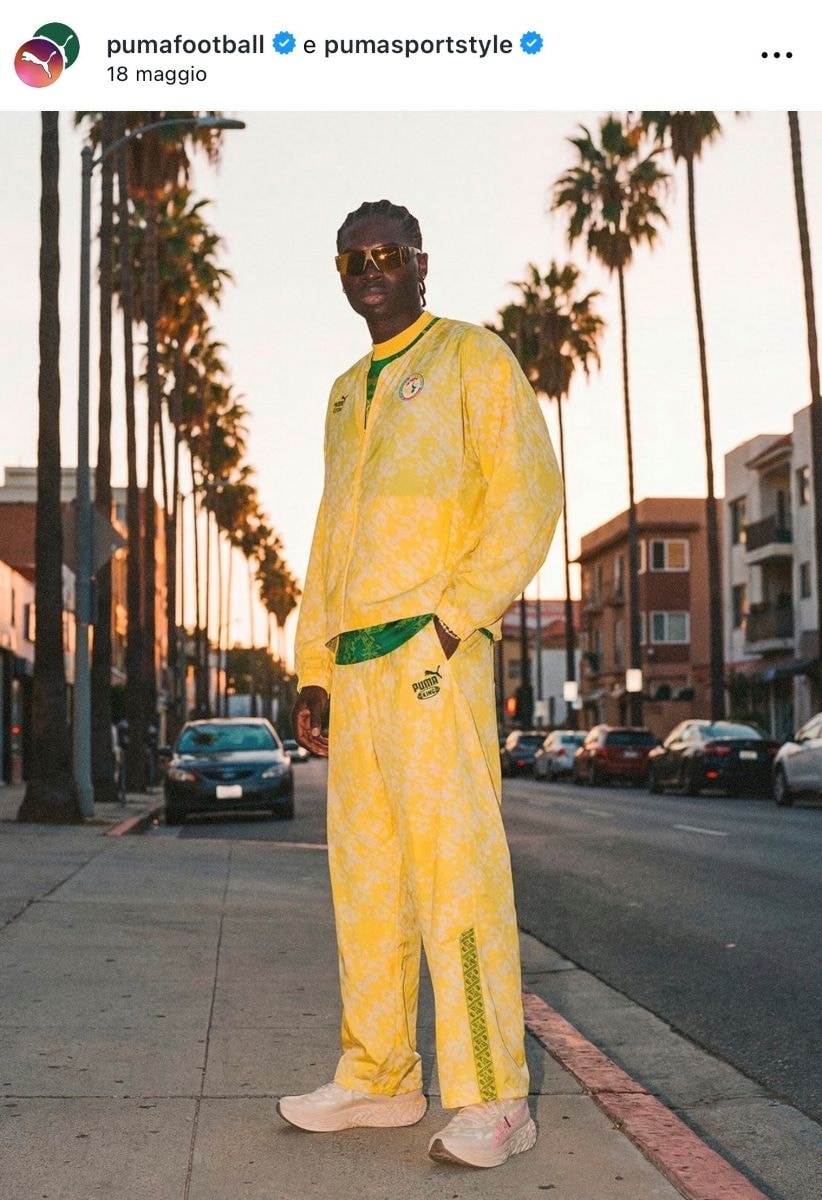 Un look della collezione Puma x Salehe Bembury (ph Instagram @pumafootball @pumasportstyle)