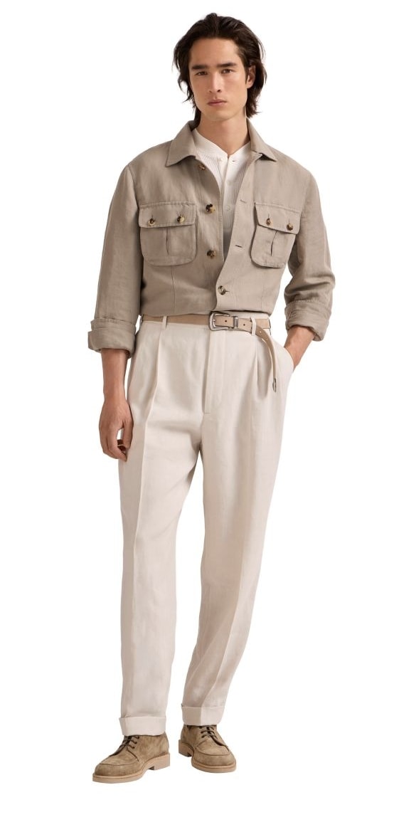 Un look Brunello Cucinelli spring-summer 2027 (courtesy Brunello Cucinelli)