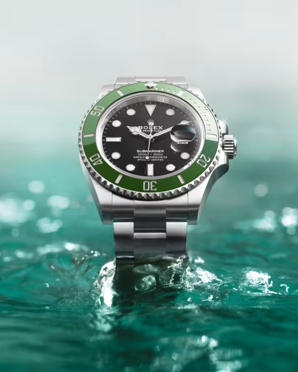 Un adv del modello Submariner di Rolex (ph Rolex official website)