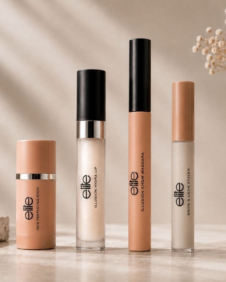 Un'immagine della linea Runway essentials di Elite x Arval cosmetici (courtesy Elite world group)