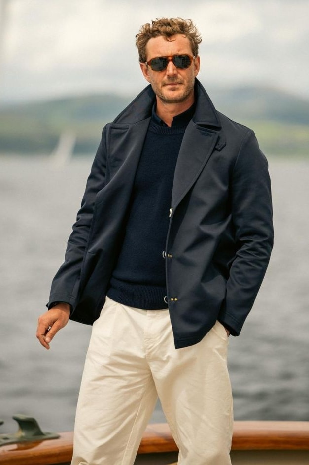 Pierre Casiraghi con indosso la giacca Fay Atlantic (courtesy Tod's)