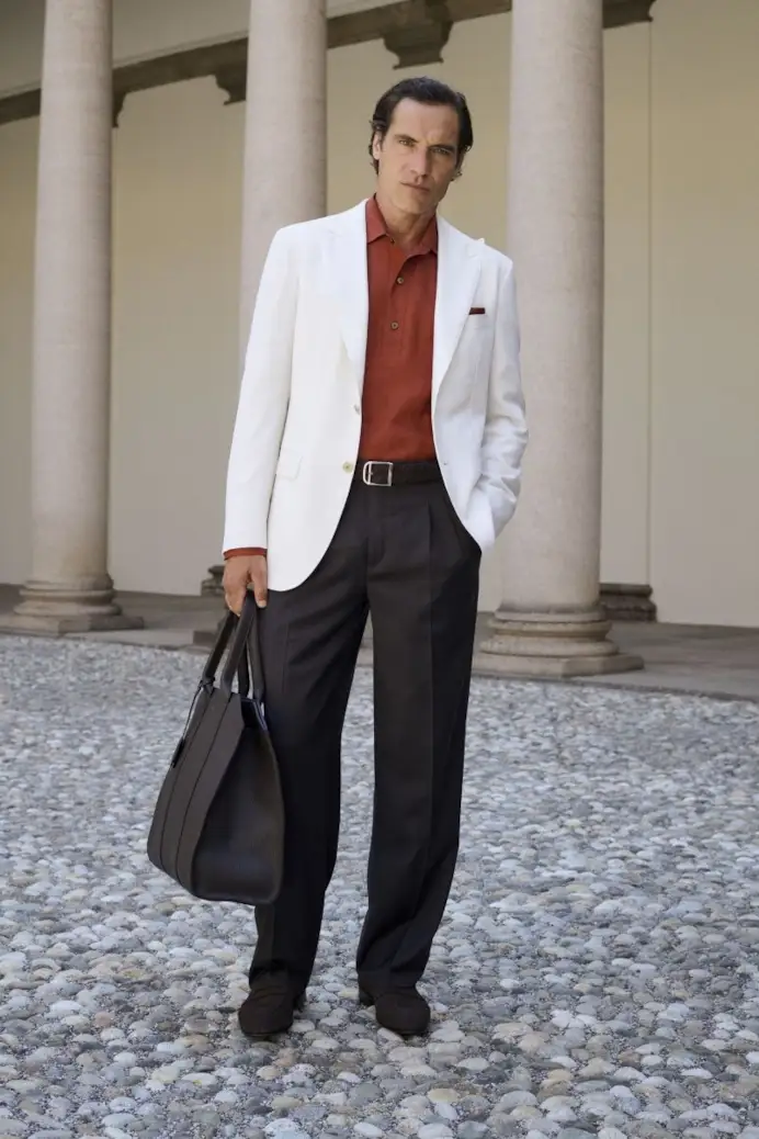 Un look Brioni spring-summer 2027 (courtesy Brioni)