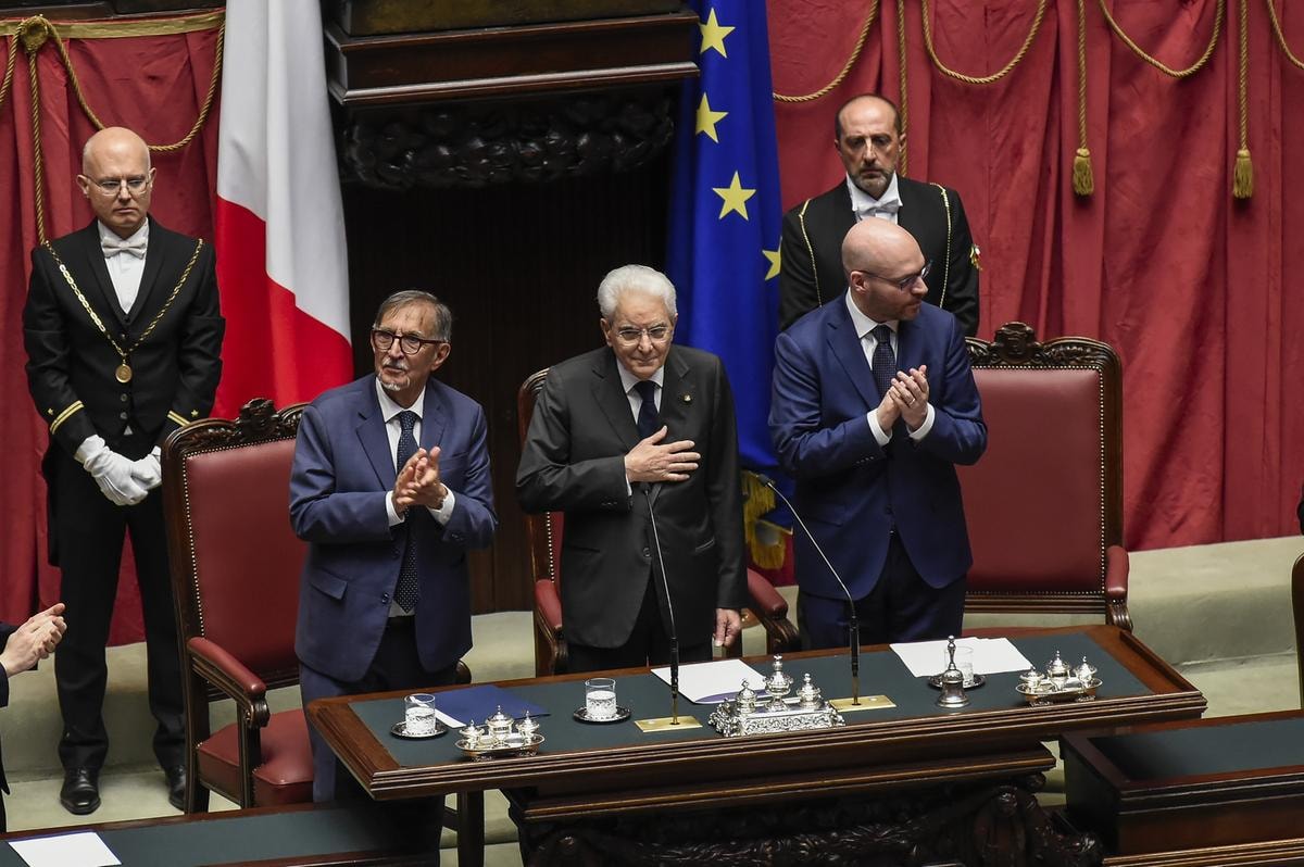 IGNAZIO LA RUSSA PRESIDENTE SENATO, SERGIO MATTARELLA PRESIDENTE DELLA REPUBBLICA, LORENZO FONTANA PRESIDENTE CAMERA DEI DEPUTATI