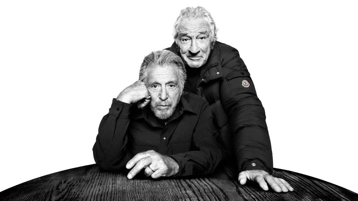 Al Pacino e Robert De Niro nella campagna Warmer together di Moncler (courtesy Moncler)