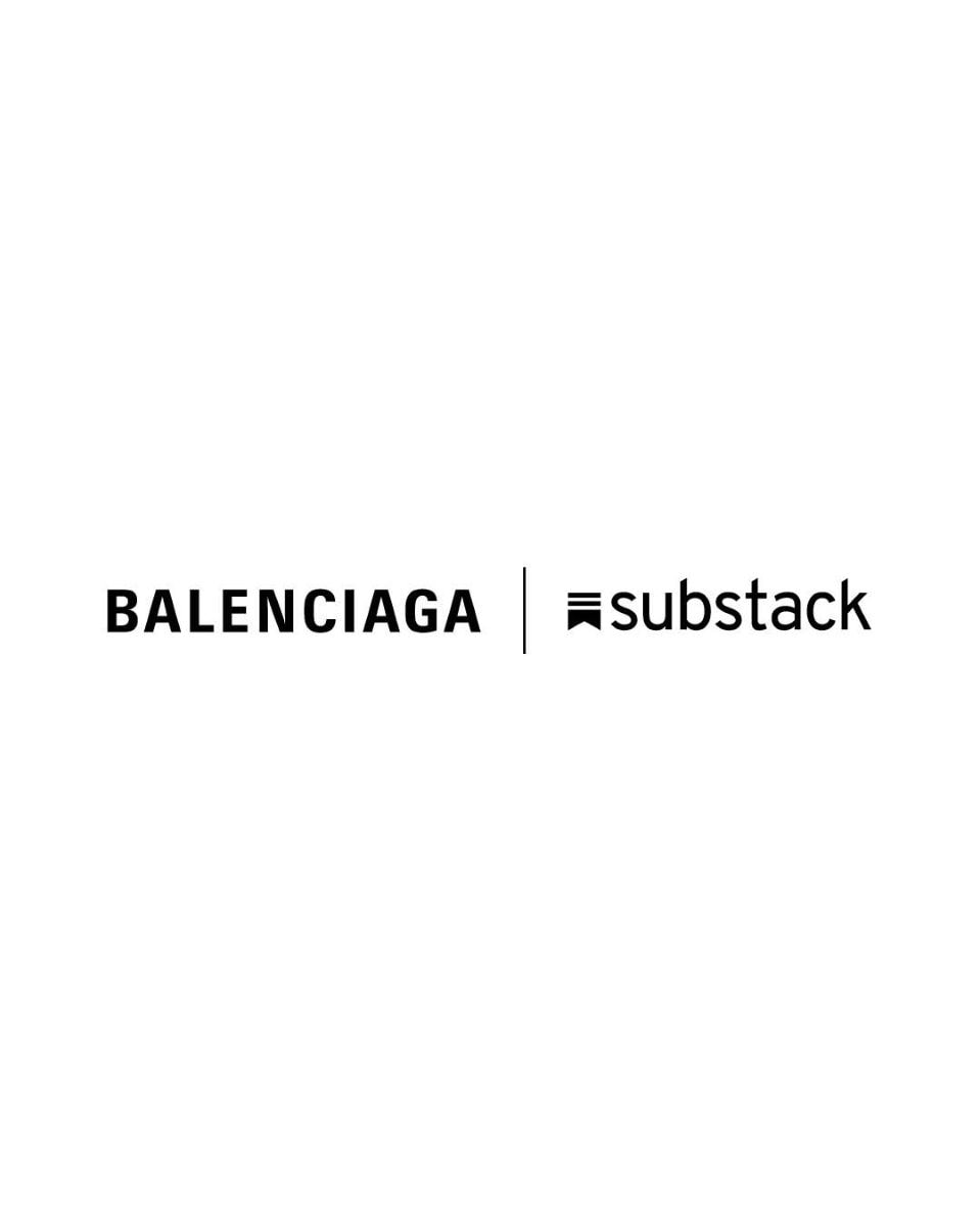 Il logo di Balenciaga per la partnership con Substack (courtesy Balenciaga)