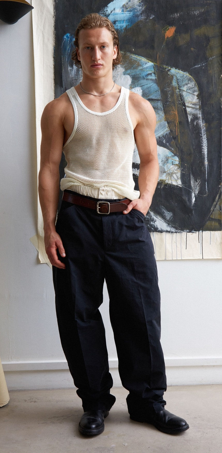 Un look Aldo Maria Camillo spring-summer 2027 (courtesy Aldo Maria Camillo)