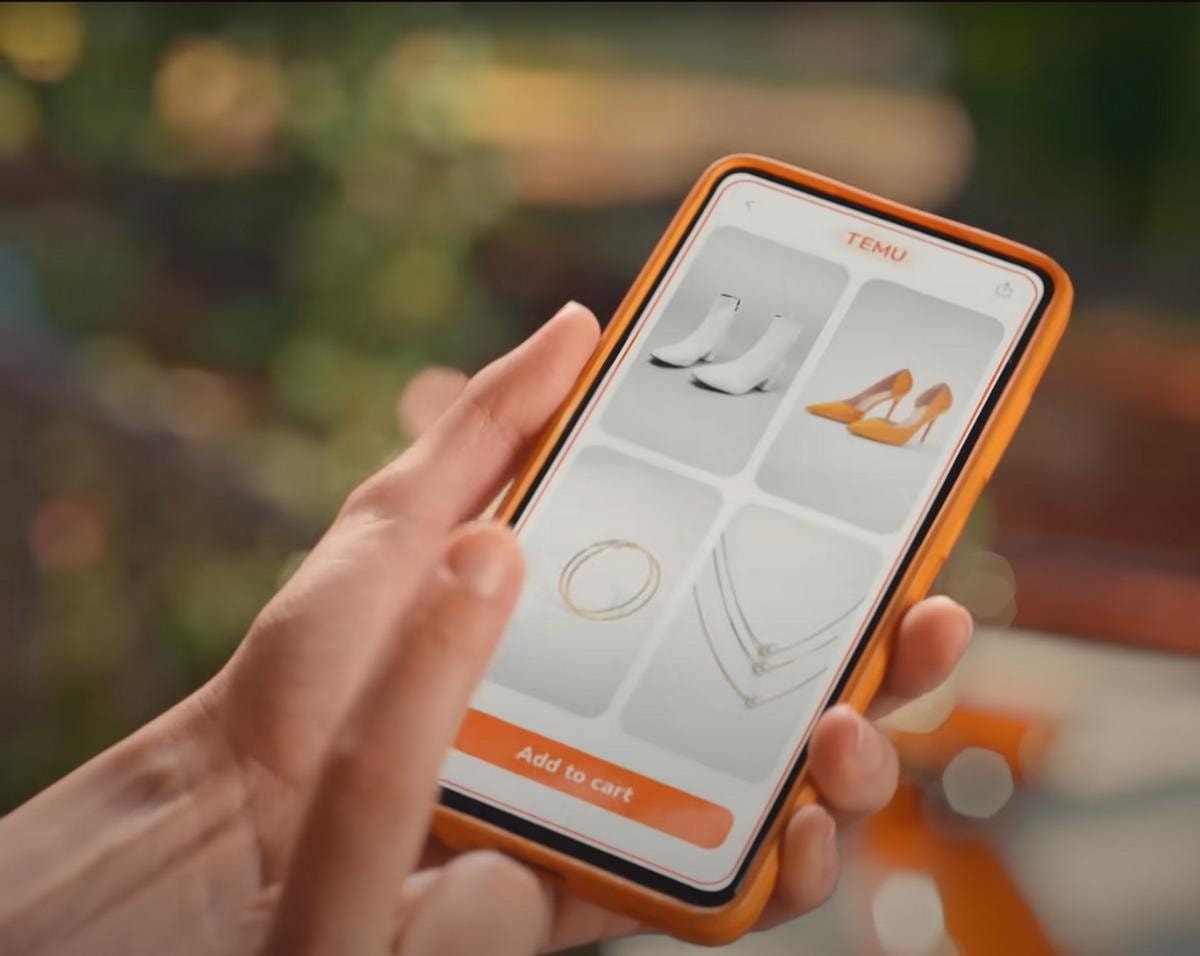 Una foto dell'app di Temu (ph Imagoeconomica)