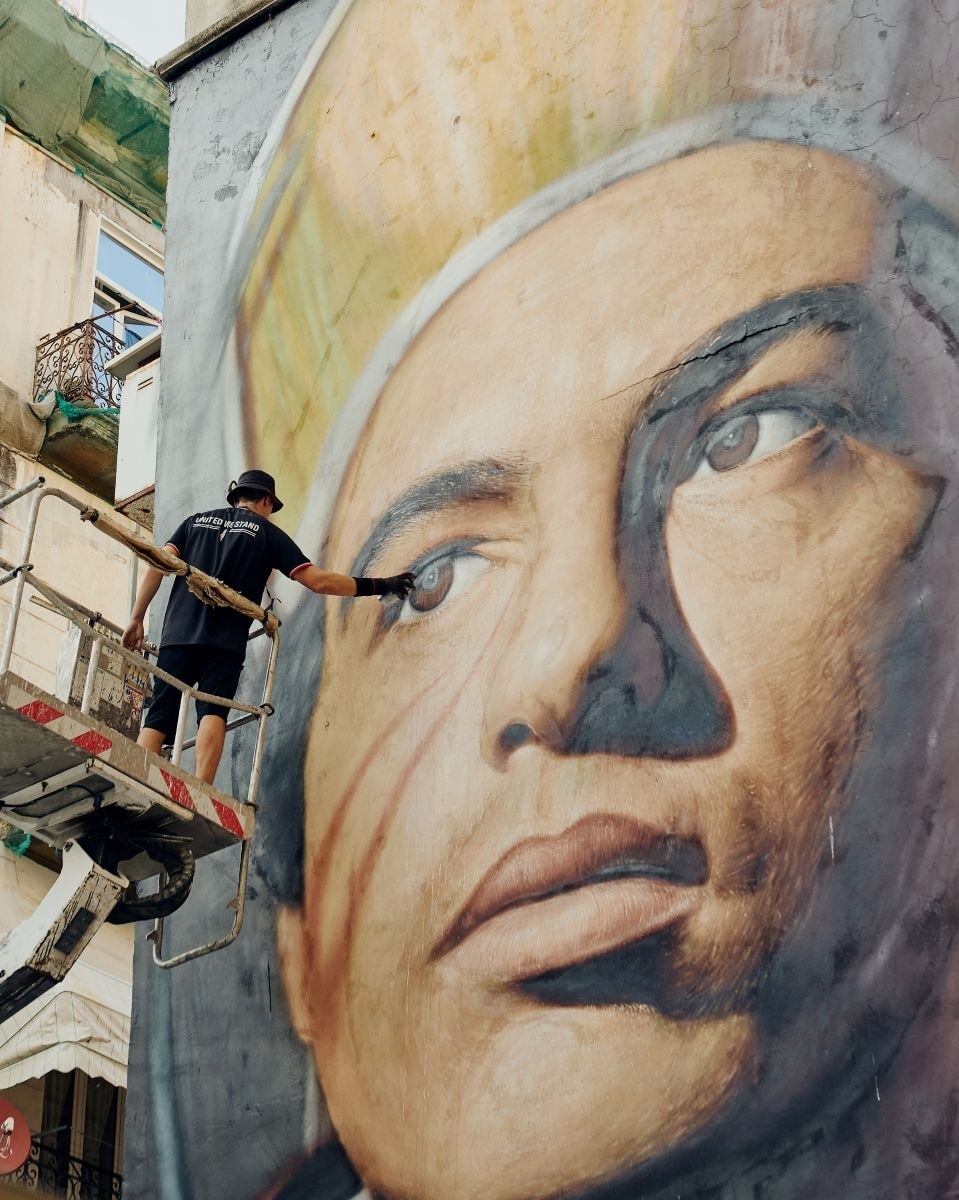 Il restauro di Gcds del murales di San Gennaro di Jorit Agoch (courtesy Gcds)