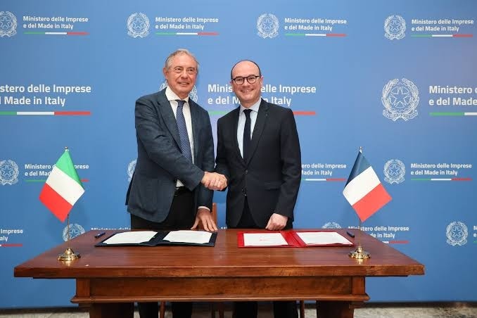 Da sinistra, Adolfo Urso e Sébastien Martin (ph Imago economica official website)