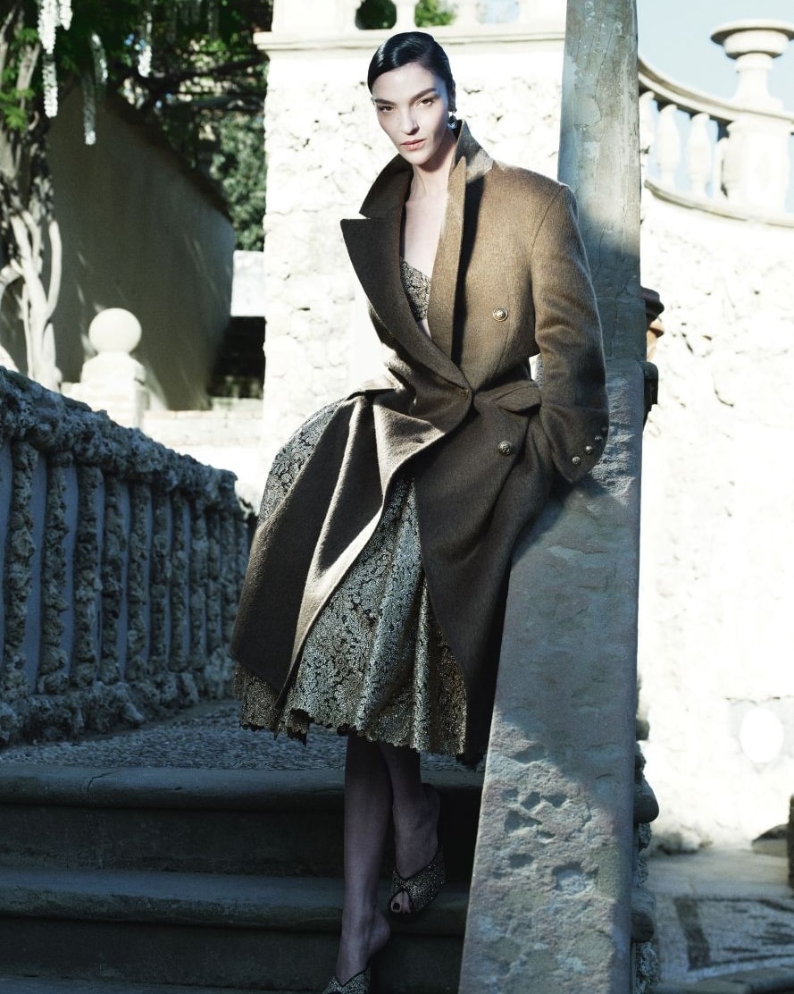 Mariacarla Boscono nella campagna Ermanno Scervino fall-winter 2026/27 (courtesy Ermanno Scervino)