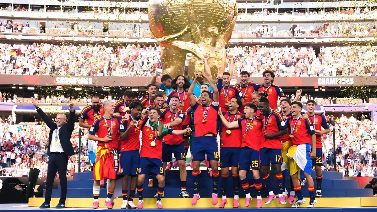 I festeggiamenti della nazionale spagnola