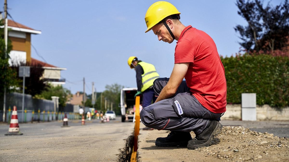 La posa della fibra di Fibercop