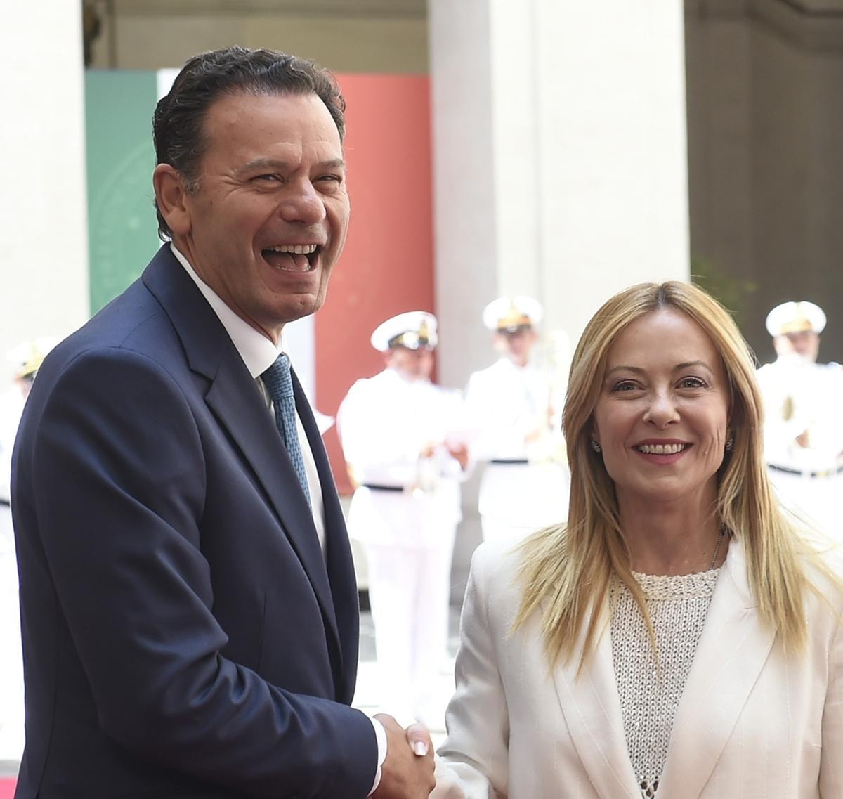 Luis Montenegro, primo ministro del Portogallo, e la premier Giorgia Melon