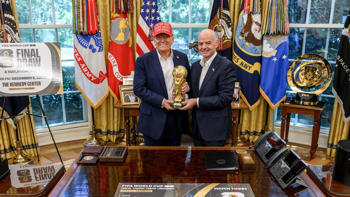 Donald Trump, presidente Usa, e Gianni Infantino, presidente Fifa