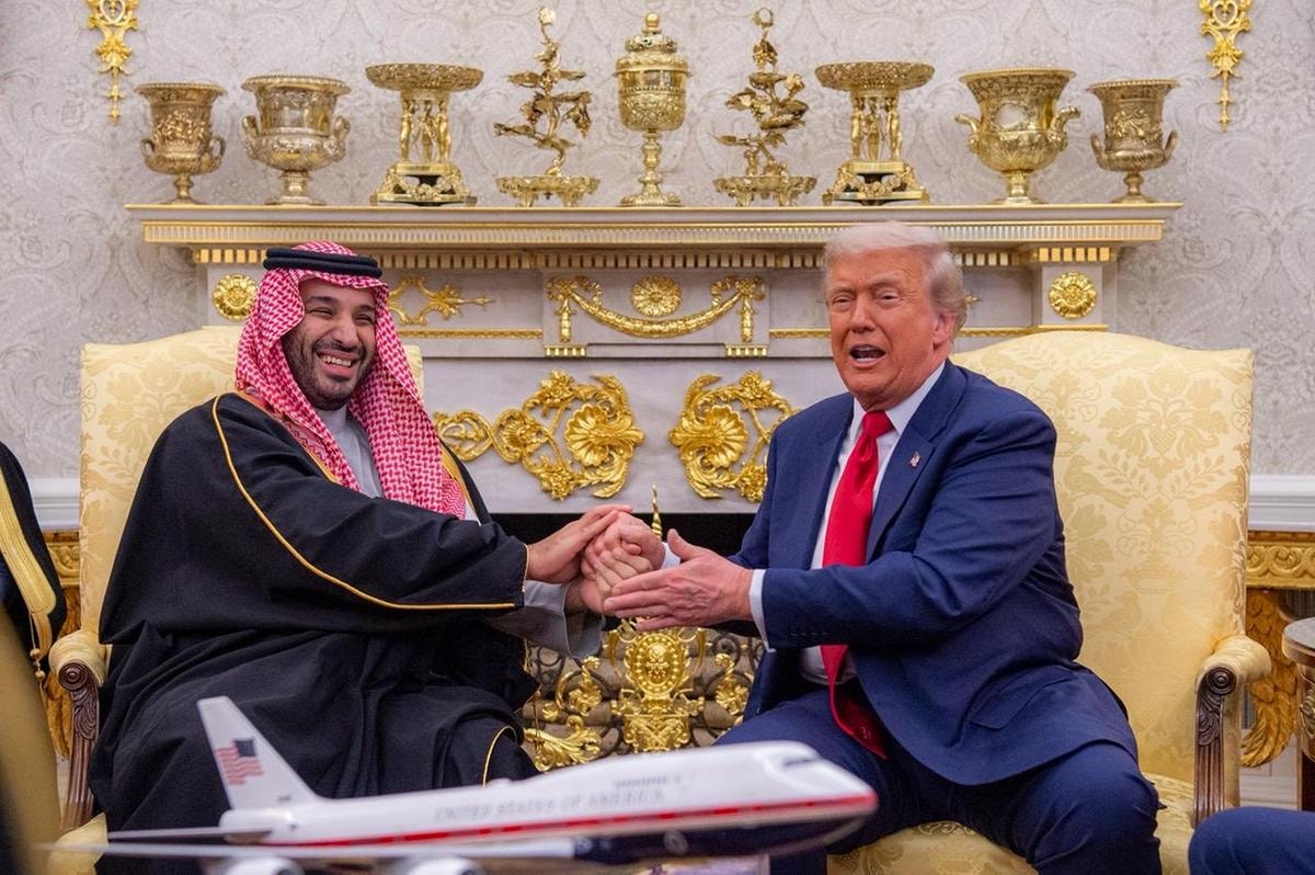 Mohammed bin Salman, principe dell'Arabia Saudita, e Donald Trump, presidente Usa