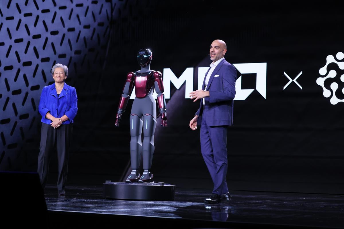 Lisa Su, presidente e ceo Amd, e Daniele Pucci, ceo e cofondatore Generative Bionics