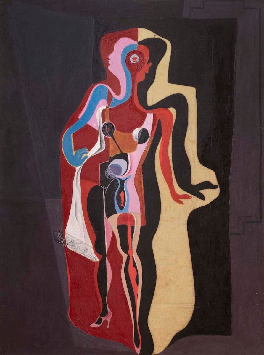 Salvador Dalí ,Figure. Barcelona Mannequin, 1926, Oil on canvas, 198 x 148 cm © Salvador Dalí, Fundació Gala-Salvador Dalí, Figueres, 2026 (courtesy Civita mostre e musei)