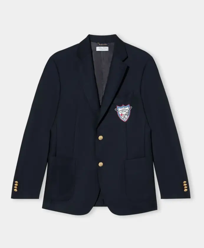 Il blazer navy della capsule collection di Brook brothers x Canottieri Milano (courtesy Brooks brothers)