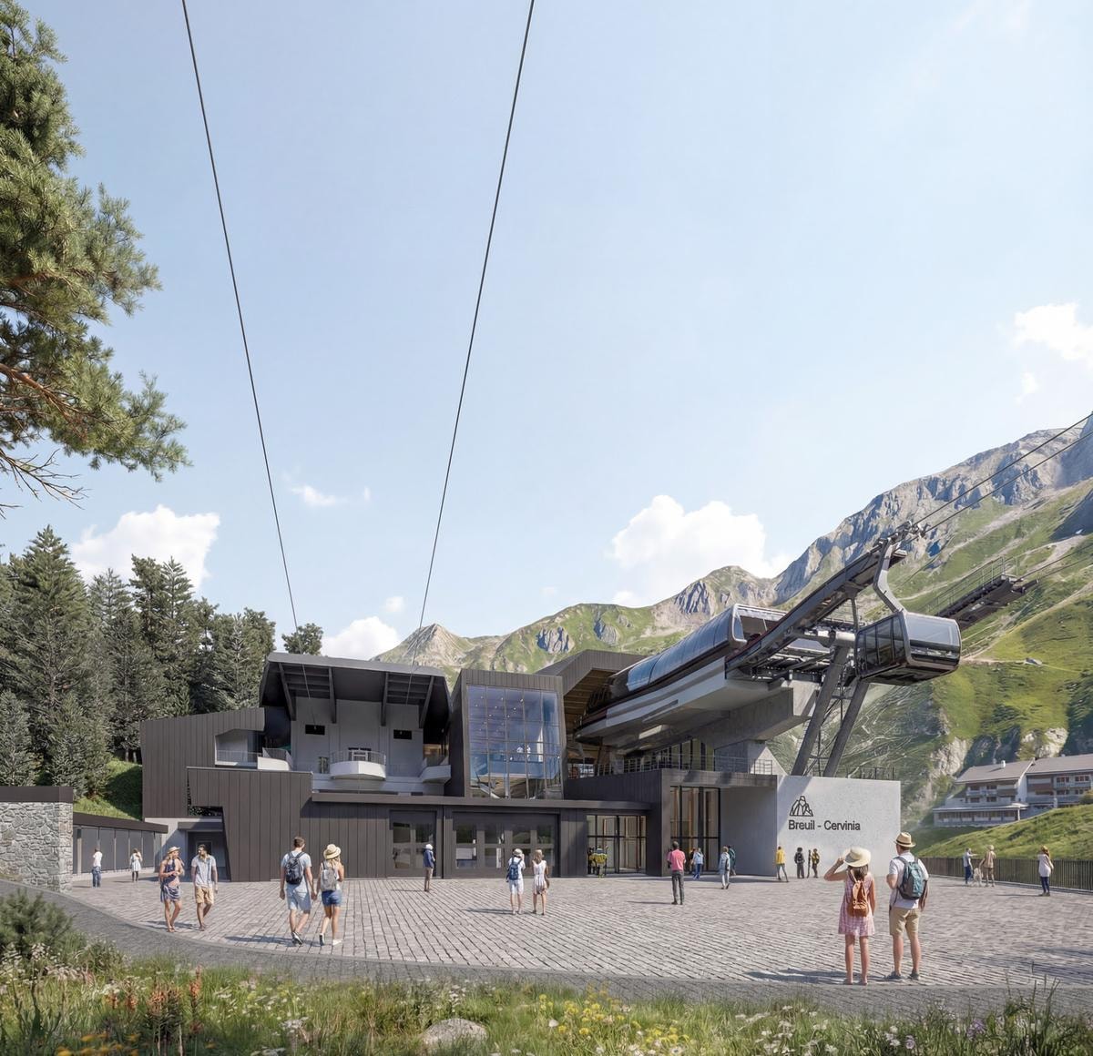 Rendering della stazione a valle