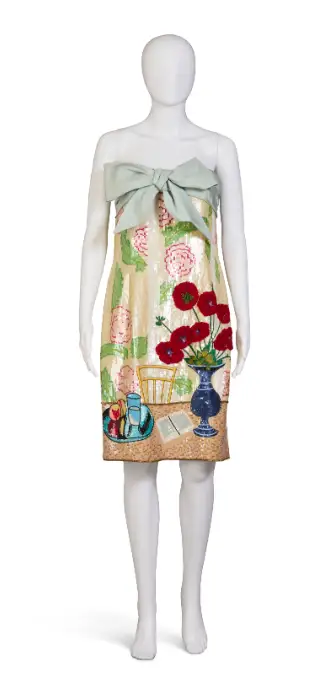 Un abito di Bill Blass della primavera 1988, ispirato a Henri Matisse (ph Christie’s official website)