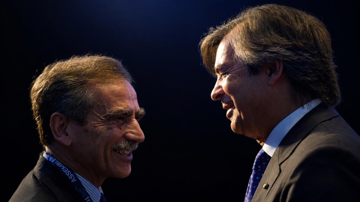 Da sinistra Luigi Lovaglio e Carlo Messina
