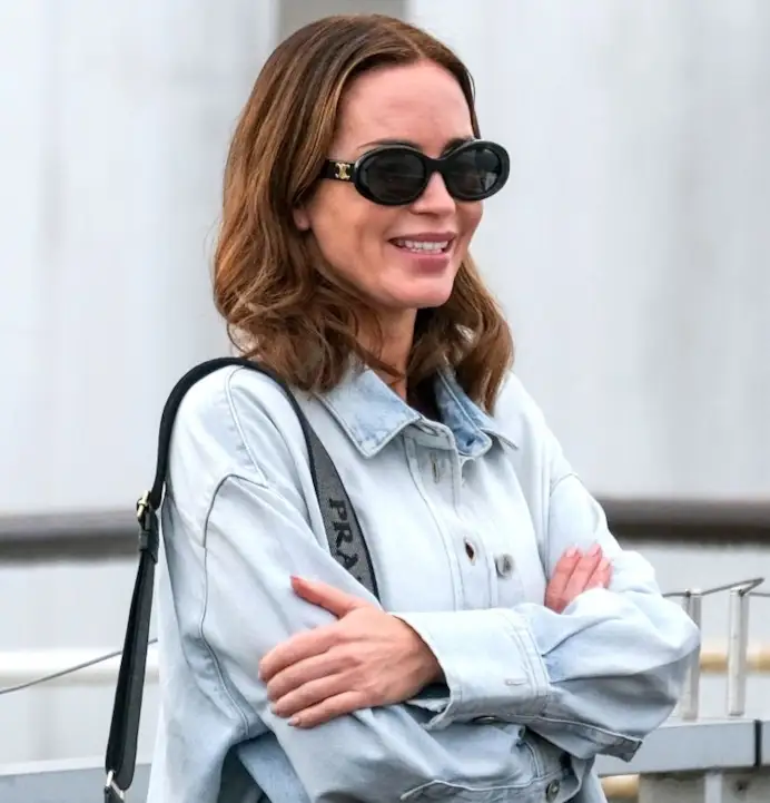 Emily Blunt con eyewear Celine al Festival del cinema di Venezia 2025 (courtesy Thélios)