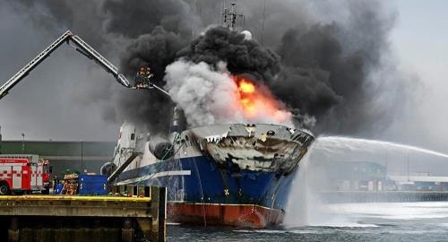 Incendi bestia nera delle navi